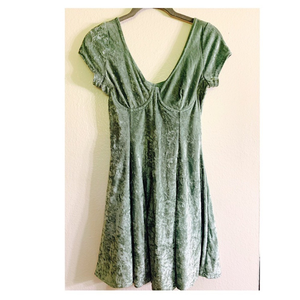 Vintage crushed velvet bralette dress